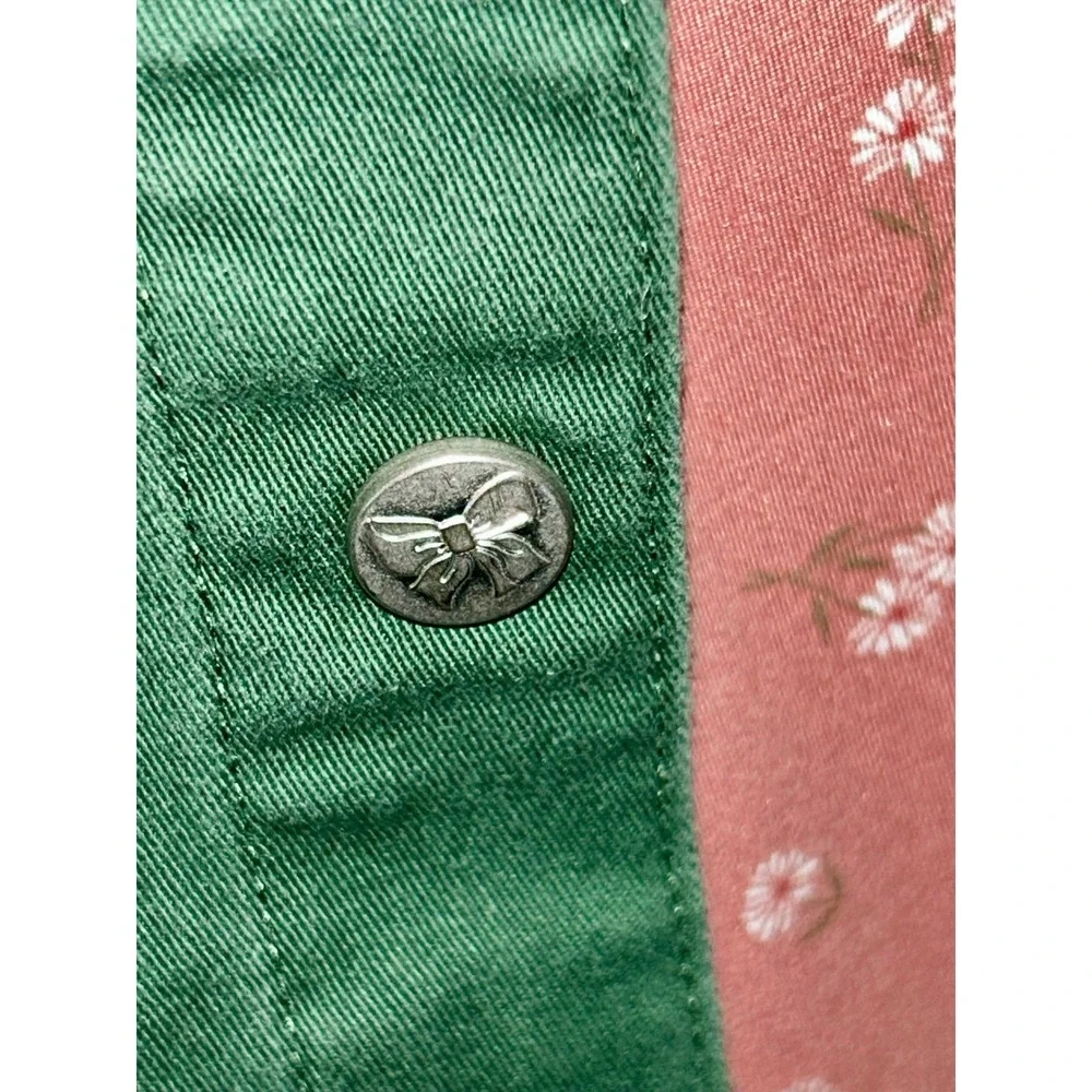 Emma & Elsa Girls Green Denim Jacket and Pink Floral Dress Set Size 12